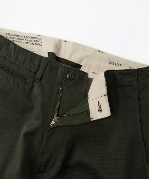 OUTSTANDING(アウトスタンディング)の「OFFICER CHINO PANTS_OLIVE GREEN(その他パンツ・レディース・その他・SMALL/MEDIUM/LARGE)」の5枚目の写真