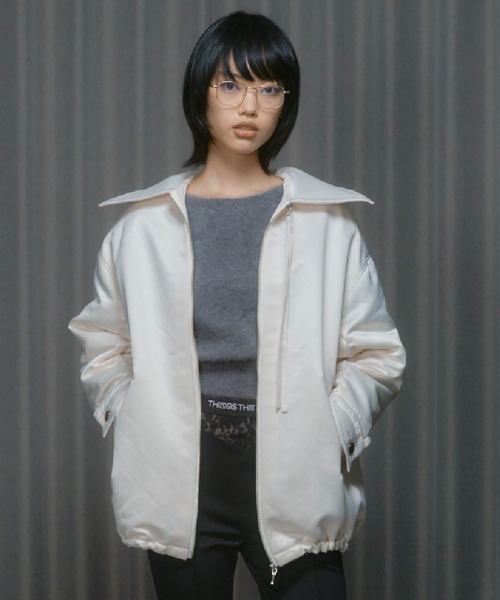 THINGS THAT MATTER(シングス ザット マター)の「SATIN PAD JACKET / サテン パッド ジャケット(ブルゾン・レディース・アイボリー/ブラック・FREE)」の8枚目の写真