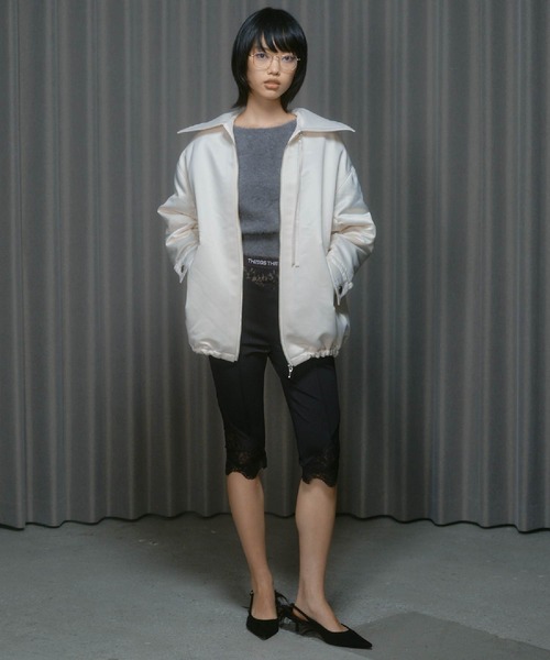 THINGS THAT MATTER(シングス ザット マター)の「SATIN PAD JACKET / サテン パッド ジャケット(ブルゾン・レディース・アイボリー/ブラック・FREE)」の10枚目の写真