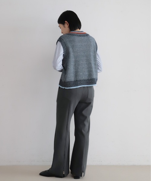 NOMBRE IMPAIR（ノンブルアンペール）の「MIXペーパーヤーン　チルデンベスト（ベスト・レディース・サックスブルー/ネイビー・FREE）」の10枚目の写真