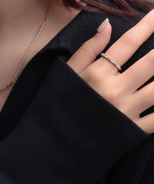 NOIR DE POUPEE（ノワールドプーペ）の「【WEB限定】silver925 マルチキュービックジルコニアエタニティリング（リング・レディース・ゴールド/ピンクゴールド・#7/#9/#10/#11/#15/#13）」の7枚目の写真