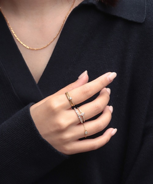 NOIR DE POUPEE（ノワールドプーペ）の「【WEB限定】silver925 マルチキュービックジルコニアエタニティリング（リング・レディース・ゴールド/ピンクゴールド・#7/#9/#10/#11/#15/#13）」の9枚目の写真