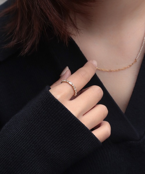 NOIR DE POUPEE（ノワールドプーペ）の「【WEB限定】silver925 マルチキュービックジルコニアエタニティリング（リング・レディース・ゴールド/ピンクゴールド・#7/#9/#10/#11/#15/#13）」の6枚目の写真