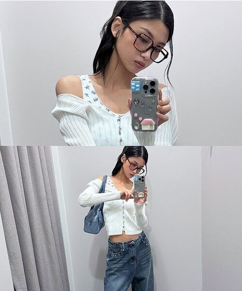 PLACE STUDIO（プレイススタジオ）の「切り替えラインリベットポイントワイドウォッシュドデニムパンツ[中青]（デニムパンツ・レディース・ダークブルー・FREE）」の10枚目の写真