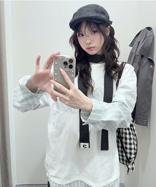 PLACE STUDIO（プレイススタジオ）の「切り替えラインリベットポイントワイドウォッシュドデニムパンツ[中青]（デニムパンツ・レディース・ダークブルー・FREE）」の11枚目の写真