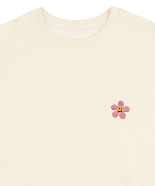 GRAVER（グレーバー）の「[ユニセックス]ピンクフラワードット刺繍スウェット_クリーム（スウェット・レディース・アイボリー・X-LARGE/SMALL/MEDIUM/LARGE）」の3枚目の写真