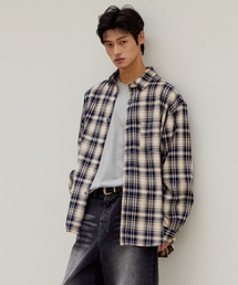 ドラックスオーバーチェックシャツ_Navy