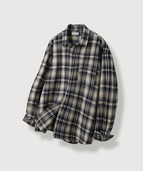 MOOD INSIDE(ムードインサイド)の「ドラックスオーバーチェックシャツ_Navy(シャツ/ブラウス・レディース・ネイビー・MEDIUM/LARGE/X-LARGE)」の2枚目の写真