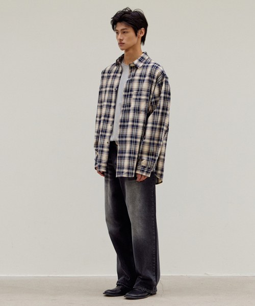 MOOD INSIDE(ムードインサイド)の「ドラックスオーバーチェックシャツ_Navy(シャツ/ブラウス・レディース・ネイビー・MEDIUM/LARGE/X-LARGE)」の4枚目の写真