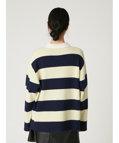 FRAY I.D(フレイアイディー)の「【Reebok× FRAY I.D】ラガーカラーポロニットプルオーバー(ニット/セーター・レディース・オフホワイト/イエロー/ピンク・F)」の12枚目の写真