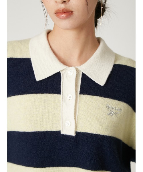 FRAY I.D(フレイアイディー)の「【Reebok× FRAY I.D】ラガーカラーポロニットプルオーバー(ニット/セーター・レディース・オフホワイト/イエロー/ピンク・F)」の13枚目の写真