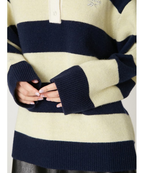 FRAY I.D(フレイアイディー)の「【Reebok× FRAY I.D】ラガーカラーポロニットプルオーバー(ニット/セーター・レディース・オフホワイト/イエロー/ピンク・F)」の15枚目の写真