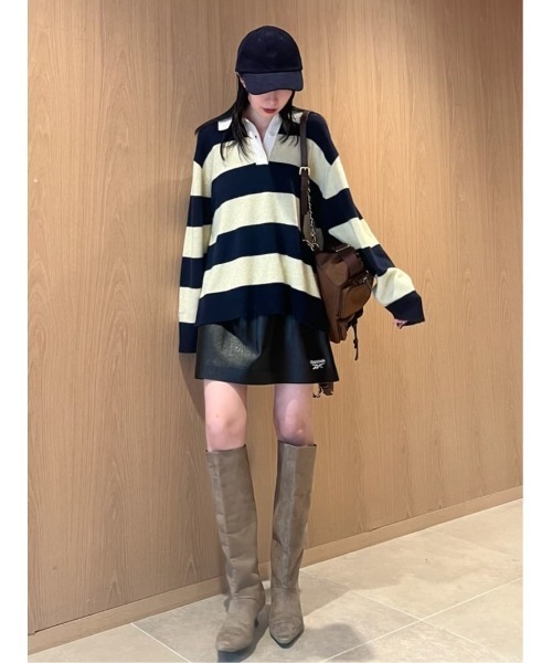 FRAY I.D(フレイアイディー)の「【Reebok× FRAY I.D】ラガーカラーポロニットプルオーバー(ニット/セーター・レディース・オフホワイト/イエロー/ピンク・F)」の22枚目の写真