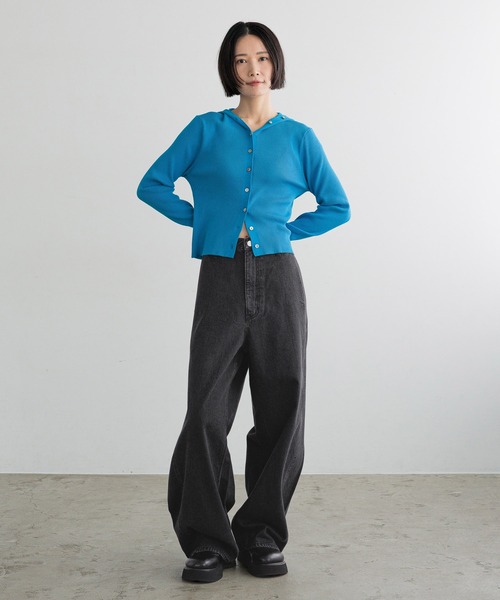 LOWRYS FARM（ローリーズファーム）の「【LFM(U)】DENIMカーブパンツ　 606928（デニムパンツ・メンズ・ブラック/ホワイト・MEDIUM/LARGE）」の3枚目の写真