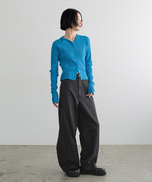 LOWRYS FARM（ローリーズファーム）の「【LFM(U)】DENIMカーブパンツ　 606928（デニムパンツ・メンズ・ブラック/ホワイト・MEDIUM/LARGE）」の4枚目の写真