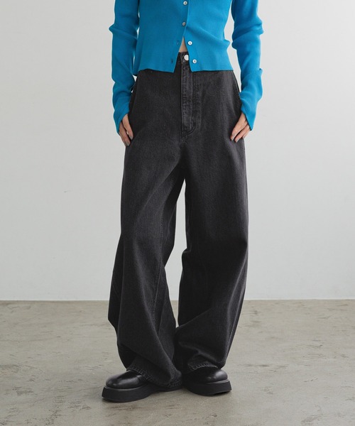 LOWRYS FARM（ローリーズファーム）の「【LFM(U)】DENIMカーブパンツ　 606928（デニムパンツ・メンズ・ブラック/ホワイト・MEDIUM/LARGE）」の5枚目の写真