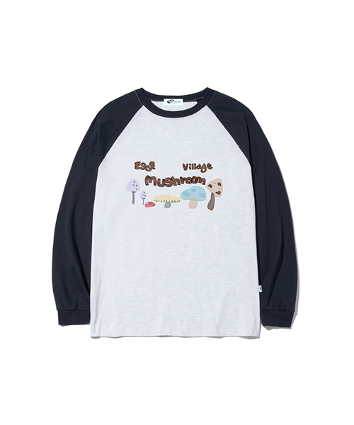 ESCAPEFROM（エスケープフロム）の「マッシュルームビレッジプリントロングスリーブ [3カラー]（Tシャツ/カットソー・レディース・ホワイト/ネイビー/ブラウン・MEDIUM/LARGE/SMALL）」の3枚目の写真
