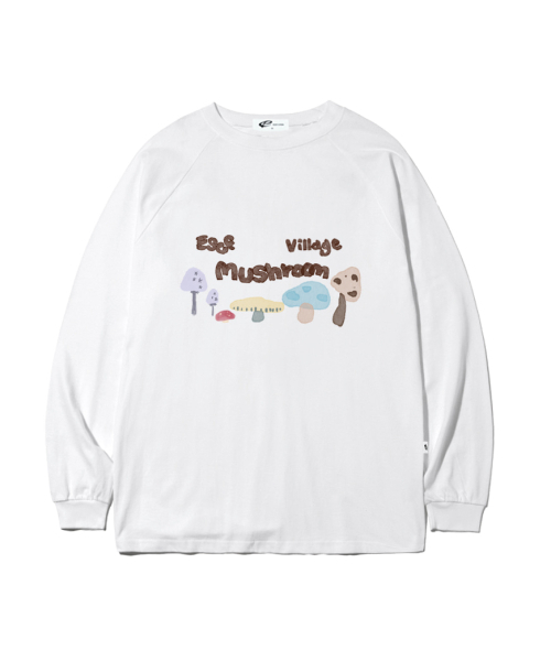 ESCAPEFROM（エスケープフロム）の「マッシュルームビレッジプリントロングスリーブ [3カラー]（Tシャツ/カットソー・レディース・ホワイト/ネイビー/ブラウン・MEDIUM/LARGE/SMALL）」の4枚目の写真
