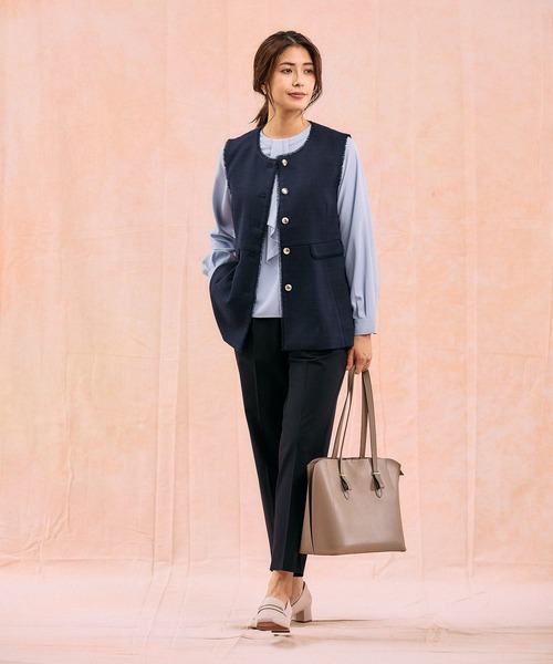 GLOBAL WORK（グローバルワーク）の「ツイードペプラムジレ/591837（その他アウター・レディース・ホワイト系8/ネイビー・MEDIUM/LARGE）」の9枚目の写真