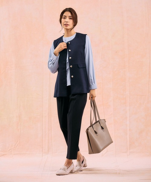 GLOBAL WORK（グローバルワーク）の「ツイードペプラムジレ/591837（その他アウター・レディース・ホワイト系8/ネイビー・MEDIUM/LARGE）」の11枚目の写真