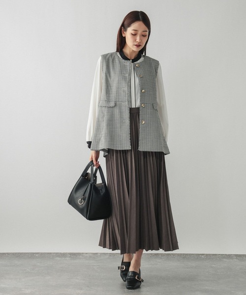 GLOBAL WORK（グローバルワーク）の「ツイードペプラムジレ/591837（その他アウター・レディース・ホワイト系8/ネイビー・MEDIUM/LARGE）」の15枚目の写真