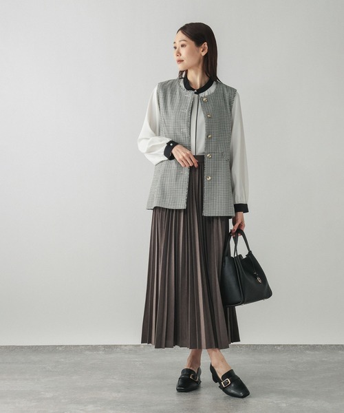 GLOBAL WORK（グローバルワーク）の「ツイードペプラムジレ/591837（その他アウター・レディース・ホワイト系8/ネイビー・MEDIUM/LARGE）」の16枚目の写真