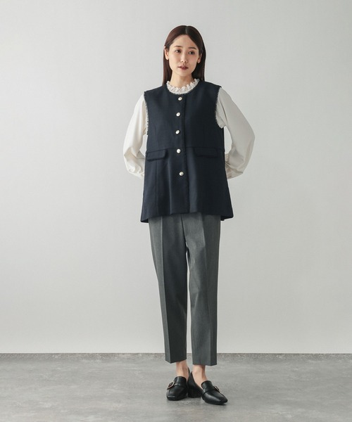 GLOBAL WORK（グローバルワーク）の「ツイードペプラムジレ/591837（その他アウター・レディース・ホワイト系8/ネイビー・MEDIUM/LARGE）」の19枚目の写真