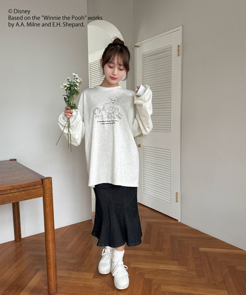 Disney(ディズニー)の「【Disney】くまのプーさん/プリントロンT(Tシャツ/カットソー・レディース・ライトグレー/オフホワイト・FREE)」の15枚目の写真