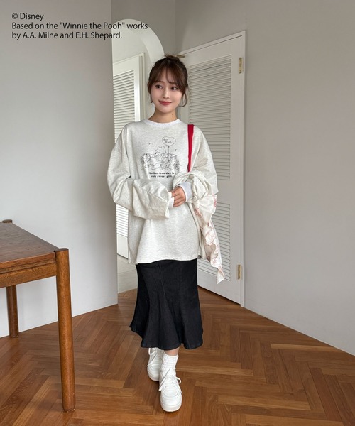 Disney(ディズニー)の「【Disney】くまのプーさん/プリントロンT(Tシャツ/カットソー・レディース・ライトグレー/オフホワイト・FREE)」の8枚目の写真
