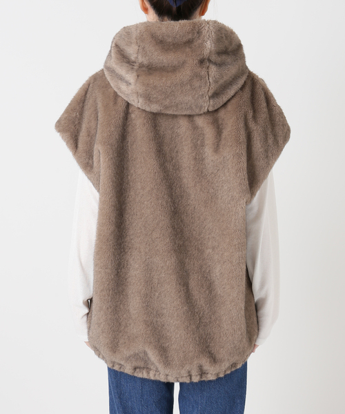 追加》【WEB＋一部店舗限定】手洗い可 / フード付きミンク調ファー