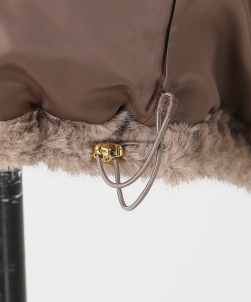 追加》【WEB限定】手洗い可 / フード付きミンク調ファーベスト