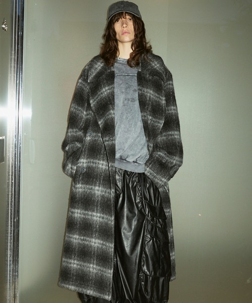 MAISON SPECIAL（メゾンスペシャル）の「《UNISEX》【LIMITED EDITION】Semi-double Prime-Over Front-fly Coat/セミダブルプライムオーバーフロントフライコート【MAISON SPECIAL/メゾンスペシャル】（チェスターコート・メンズ・グレー/チャコールグレー/ブラック/その他1/その他2/グレイッシュベージュ・0/1/2）」の4枚目の写真