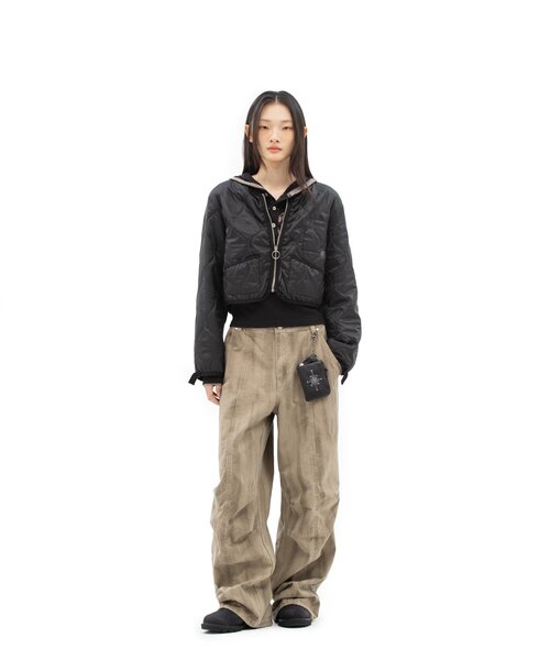 DEFGARMENTS（デフグラメンツ）の「【DEFGARMENTS】BLUSHED PARACHUTE PANTS（その他パンツ・レディース・ブラウン・LARGE/MEDIUM/SMALL）」の4枚目の写真