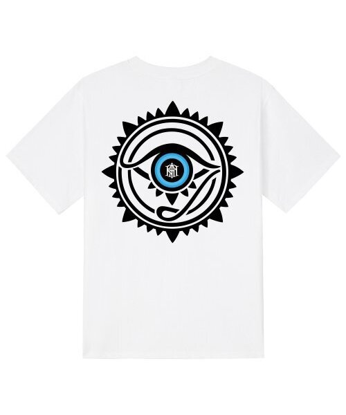 KAN6312(カン6312)の「KTW0100 ホルスの目 半袖Tシャツ - ホワイト(Tシャツ/カットソー・メンズ・その他・LARGE/MEDIUM/SMALL/X-LARGE)」の1枚目の写真