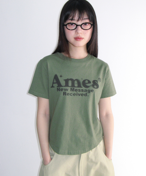AMESWORLDWIDE(アメスワールドワイド)の「ROUND HEM CROP TEE KHAKI(Tシャツ/カットソー・レディース・その他・FREE)」の8枚目の写真