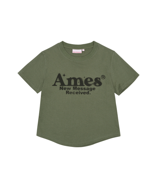 AMESWORLDWIDE(アメスワールドワイド)の「ROUND HEM CROP TEE KHAKI(Tシャツ/カットソー・レディース・その他・FREE)」の7枚目の写真
