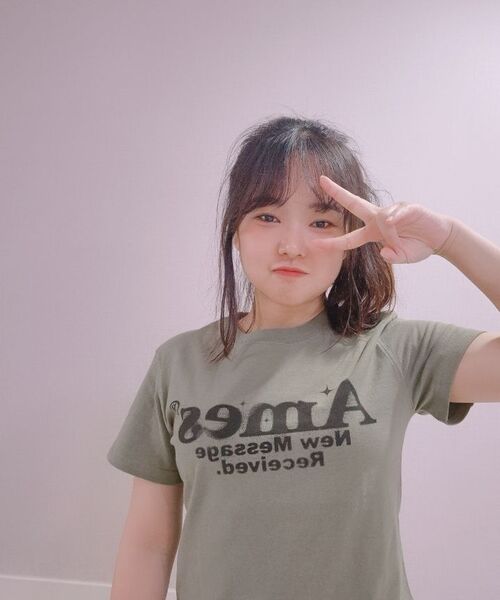 AMESWORLDWIDE(アメスワールドワイド)の「ROUND HEM CROP TEE KHAKI(Tシャツ/カットソー・レディース・その他・FREE)」の19枚目の写真