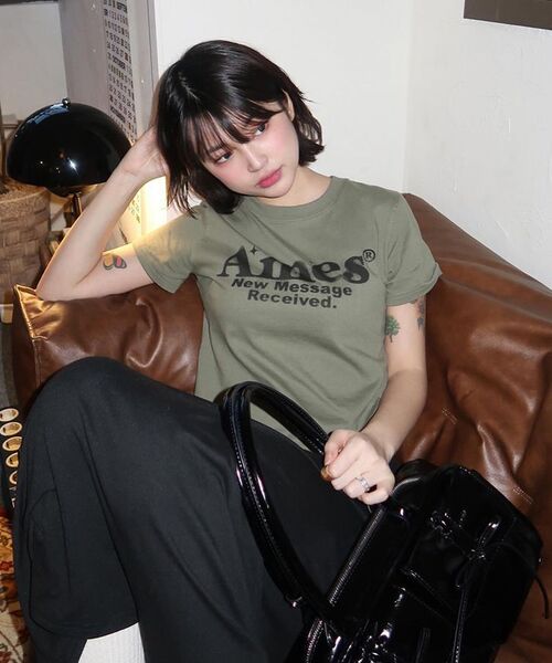 AMESWORLDWIDE(アメスワールドワイド)の「ROUND HEM CROP TEE KHAKI(Tシャツ/カットソー・レディース・その他・FREE)」の17枚目の写真
