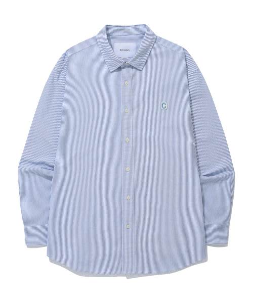 COVERNAT(カバーナット)の「オックスフォードストライプシャツブルー(シャツ/ブラウス・レディース・その他・LARGE/X-LARGE/XX-LARGE/MEDIUM/SMALL)」の1枚目の写真