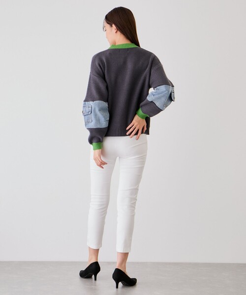 Jayro(ジャイロ)の「配色袖デニムプルオーバー(ニット/セーター・レディース・チャコールグレー/グレー/ベージュ・FREE)」の9枚目の写真