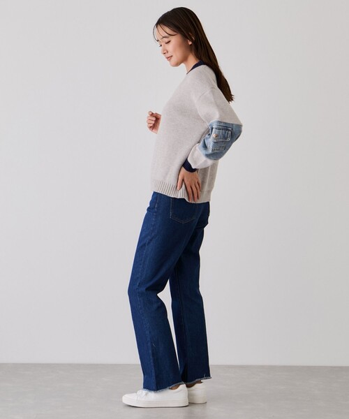 Jayro(ジャイロ)の「配色袖デニムプルオーバー(ニット/セーター・レディース・チャコールグレー/グレー/ベージュ・FREE)」の15枚目の写真