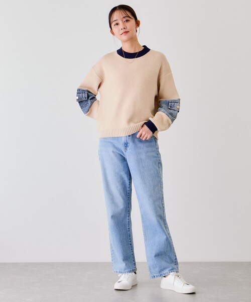 Jayro(ジャイロ)の「配色袖デニムプルオーバー(ニット/セーター・レディース・チャコールグレー/グレー/ベージュ・FREE)」の20枚目の写真