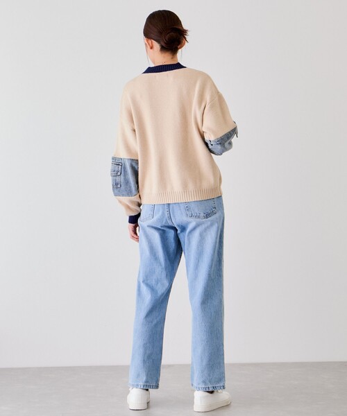 Jayro(ジャイロ)の「配色袖デニムプルオーバー(ニット/セーター・レディース・チャコールグレー/グレー/ベージュ・FREE)」の22枚目の写真