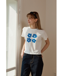 ANC FLOWER COMBI T-SHIRT_WHITE