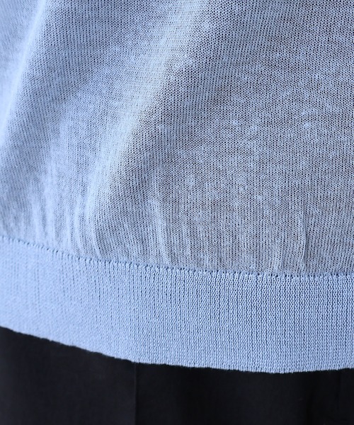 bulle de savon（ビュルデサボン）の「sheer polo ニット（ニット/セーター・レディース・カーキ/サックスブルー・FREE）」の18枚目の写真