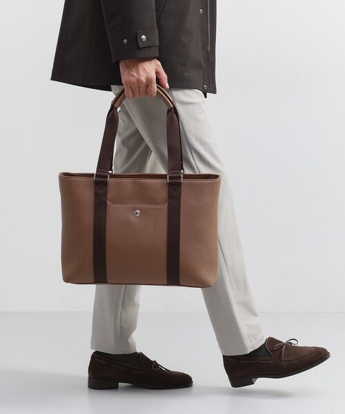 TAKEO KIKUCHI(タケオキクチ)の「【ONOFF対応】アーバンシュリンクトート(トートバッグ・メンズ・ブラウン系/ブラック・00)」の6枚目の写真