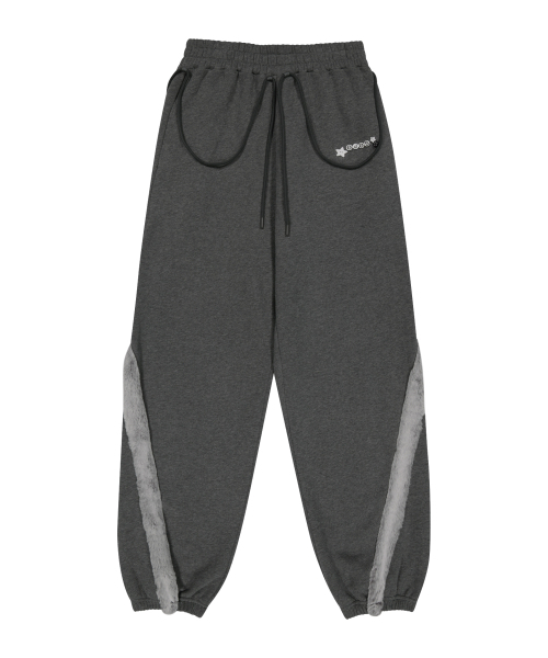 OJOS(オホス)の「Side Fur Trim Sweatpants / Charcoal(スウェットパンツ・レディース・その他・1/2/3)」の2枚目の写真
