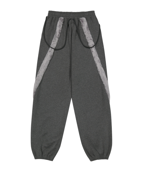 OJOS(オホス)の「Side Fur Trim Sweatpants / Charcoal(スウェットパンツ・レディース・その他・1/2/3)」の3枚目の写真