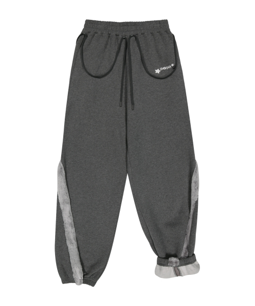OJOS(オホス)の「Side Fur Trim Sweatpants / Charcoal(スウェットパンツ・レディース・その他・1/2/3)」の4枚目の写真