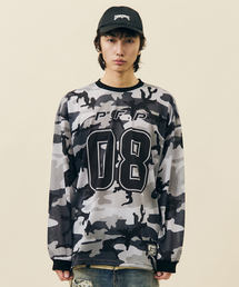 VASTIC（バスティック）の「カモメッシュロングスリーブ_グレー（Tシャツ/カットソー）」